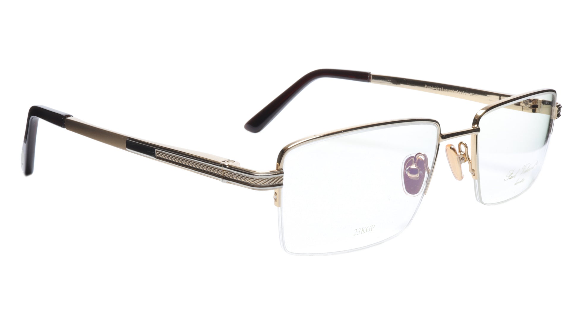 Paul Vosheront Eyeglasses Frame PV373 C1 Gold Plated Acetate Italy 57-19-145 35 - Frame Bay