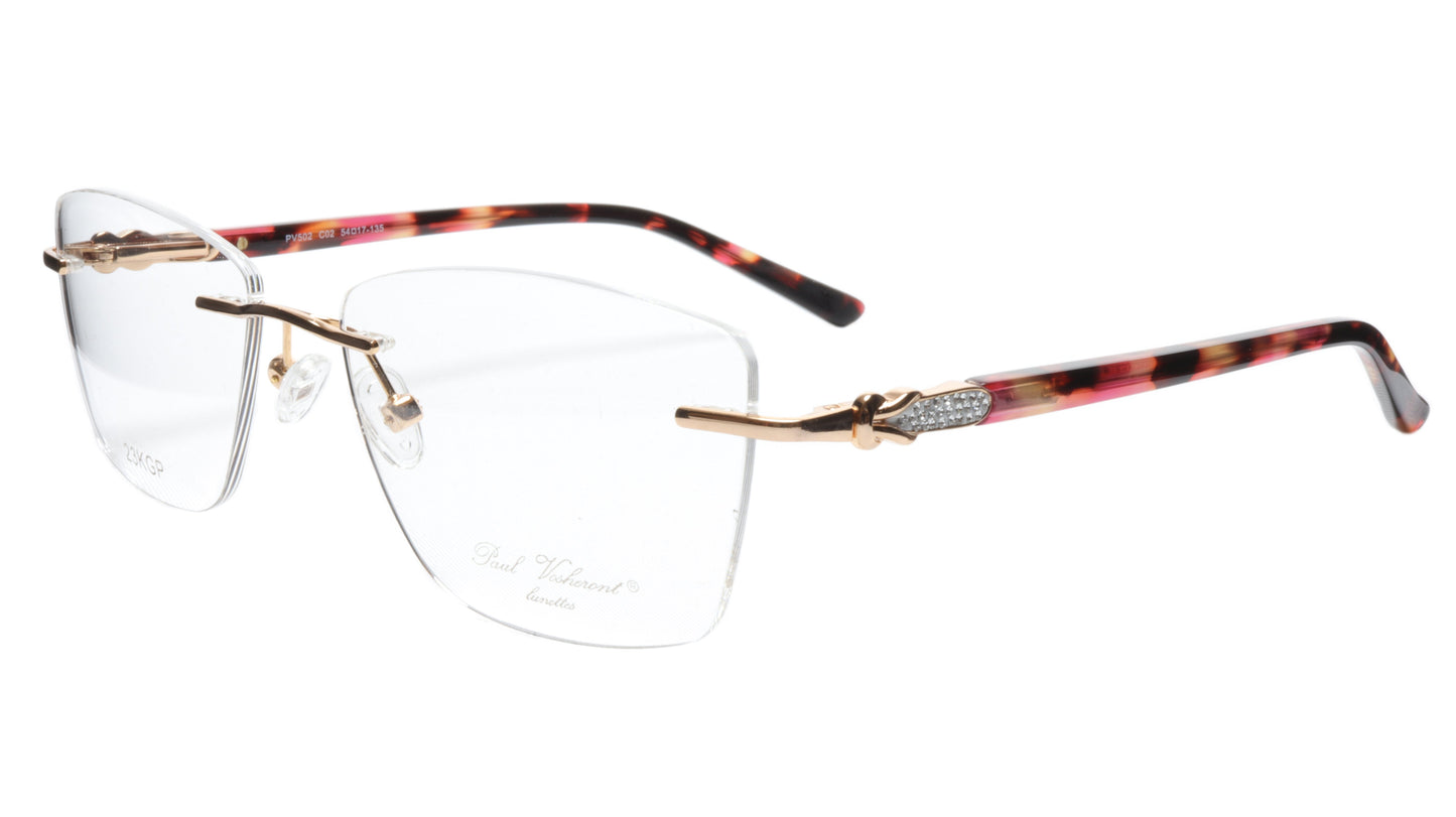 Paul Vosheront Eyeglasses Frame PV502 C02 Gold Plated Acetate Italy 54-17-135 37 - Frame Bay
