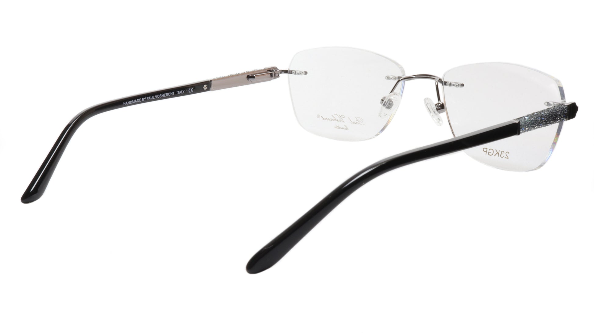 Paul Vosheront Eyeglasses Frame PV504 C01 Gold Plated Acetate Italy 52-17-135 36 - Frame Bay