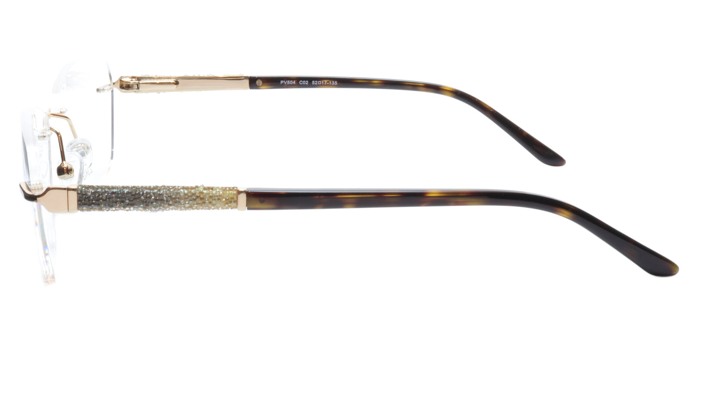 Paul Vosheront Eyeglasses Frame PV504 C02 Gold Plated Acetate Italy 52-17-135 36 - Frame Bay