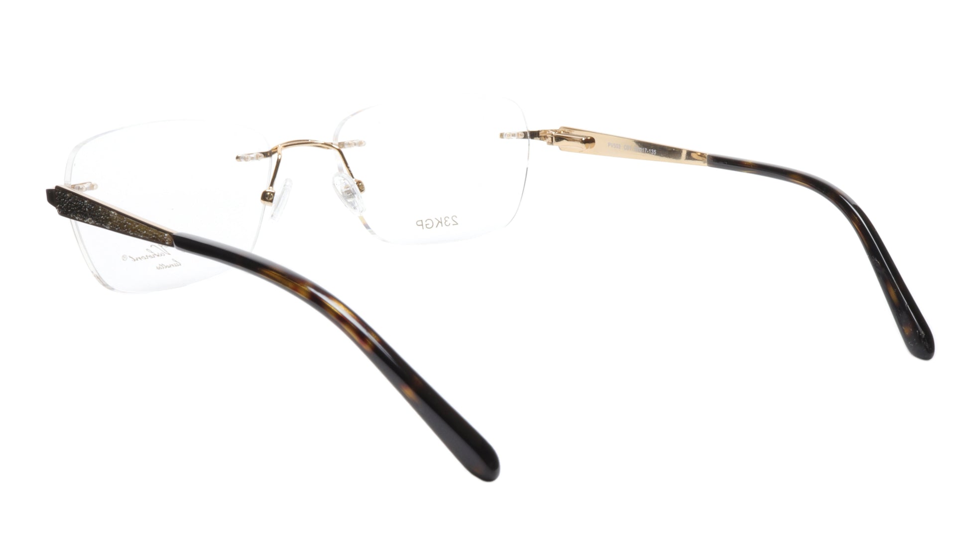 Paul Vosheront Eyeglasses Frame PV503 C01 Gold Plated Acetate Italy 52-17-135 36 - Frame Bay