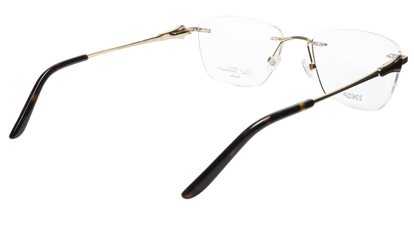 Paul Vosheront Eyeglasses Frame PV501 C01 Gold Plated Acetate Italy 52-18-135 37 - Frame Bay