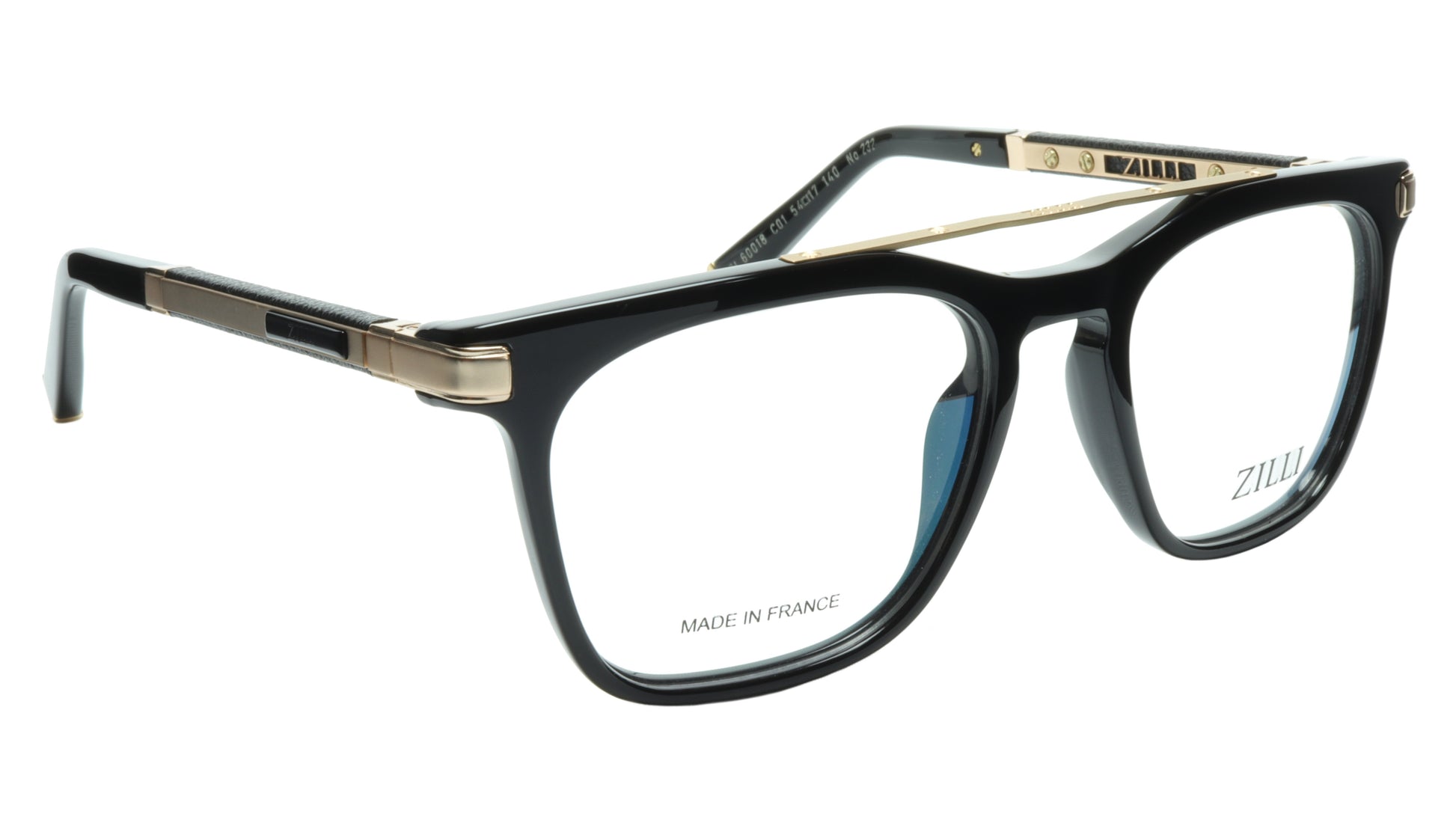 ZILLI Eyeglasses Frame Titanium Acetate Black Gold France Made ZI 60018 C01 - Frame Bay