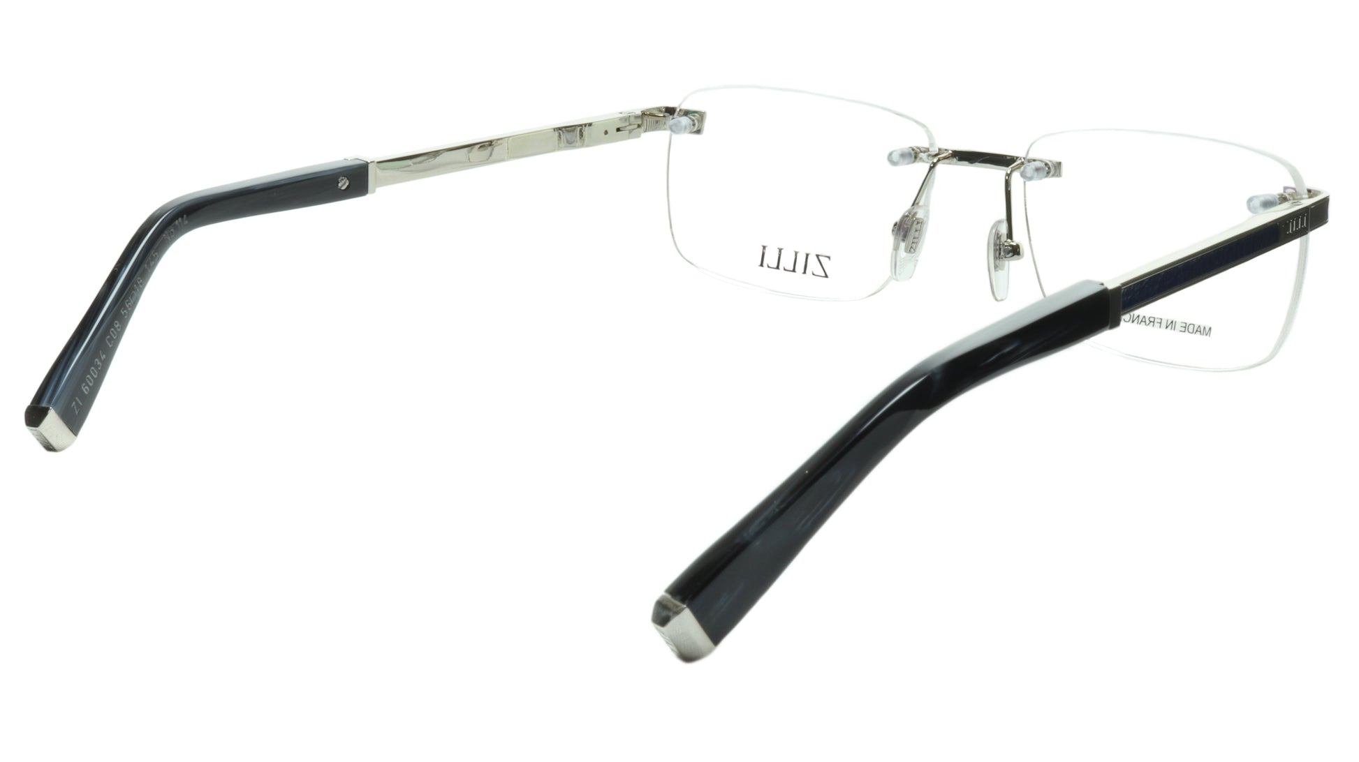 ZILLI Eyeglasses Frame Titanium Acetate Silver Blue France Made ZI 60034 C08 - Frame Bay