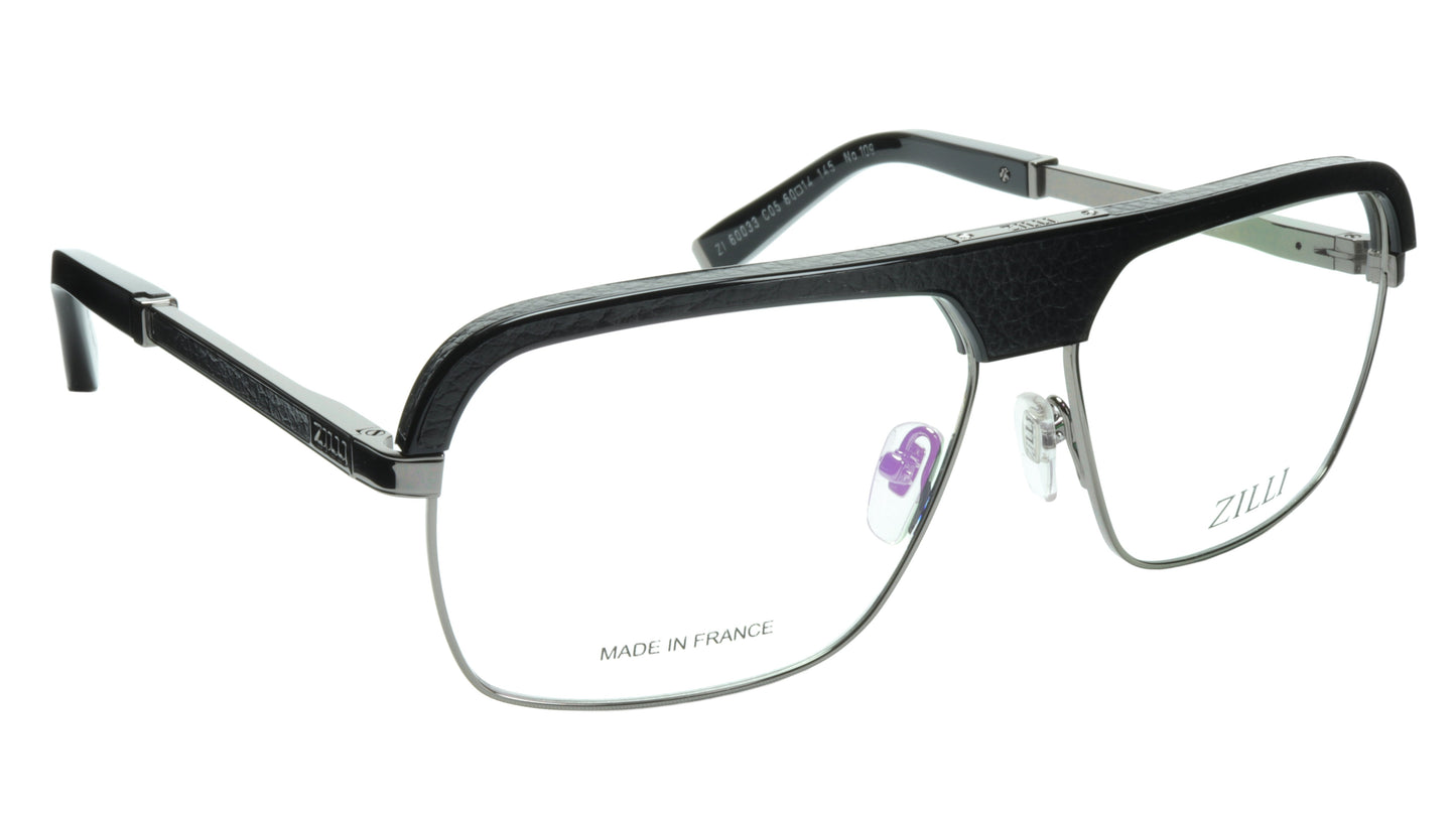 ZILLI Eyeglasses Frame Titanium Acetate Gunmetal France Made ZI 60033 C05 - Frame Bay