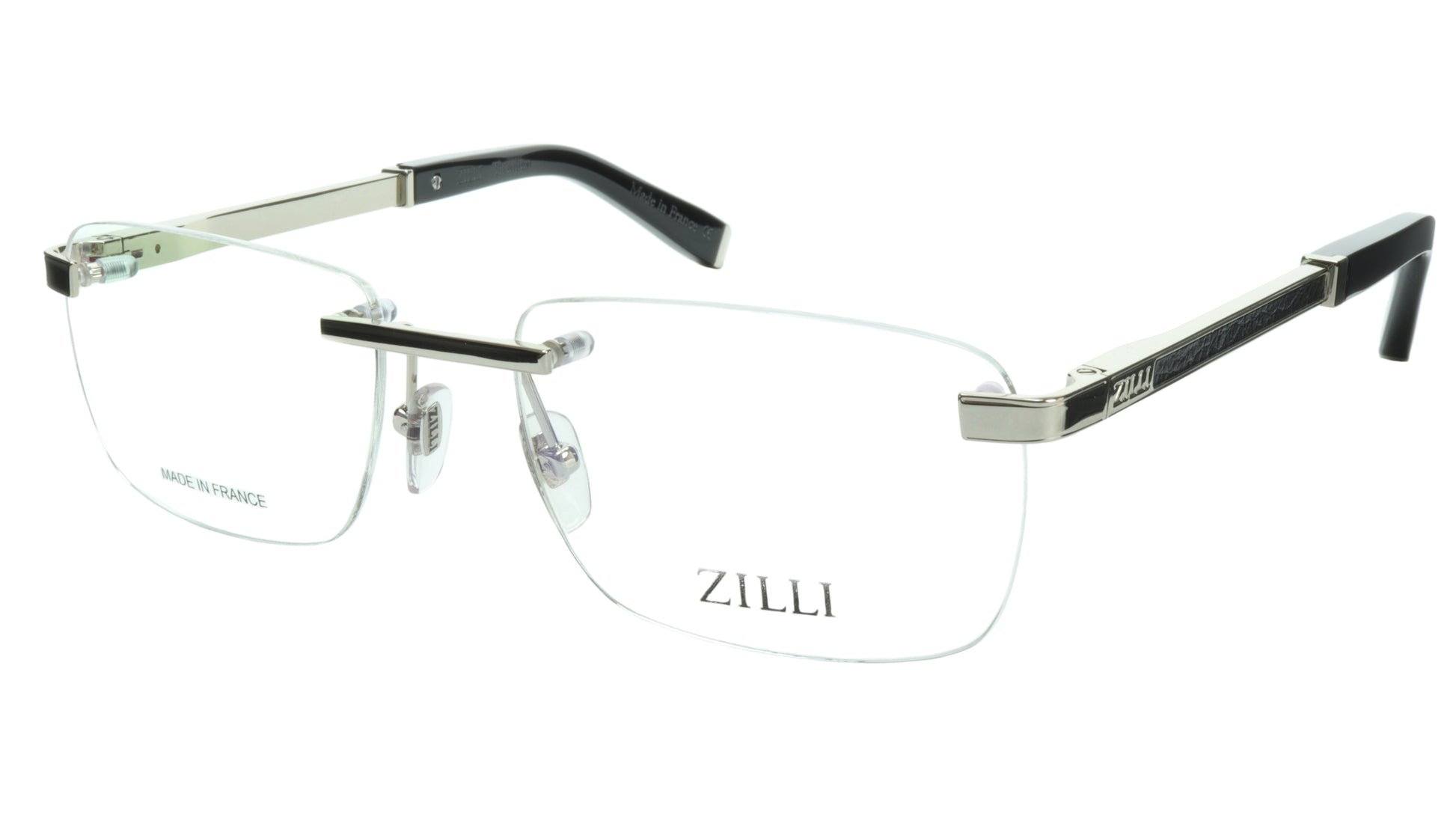 ZILLI Eyeglasses Frame Titanium Acetate Silver France Made ZI 60034 C07 - Frame Bay