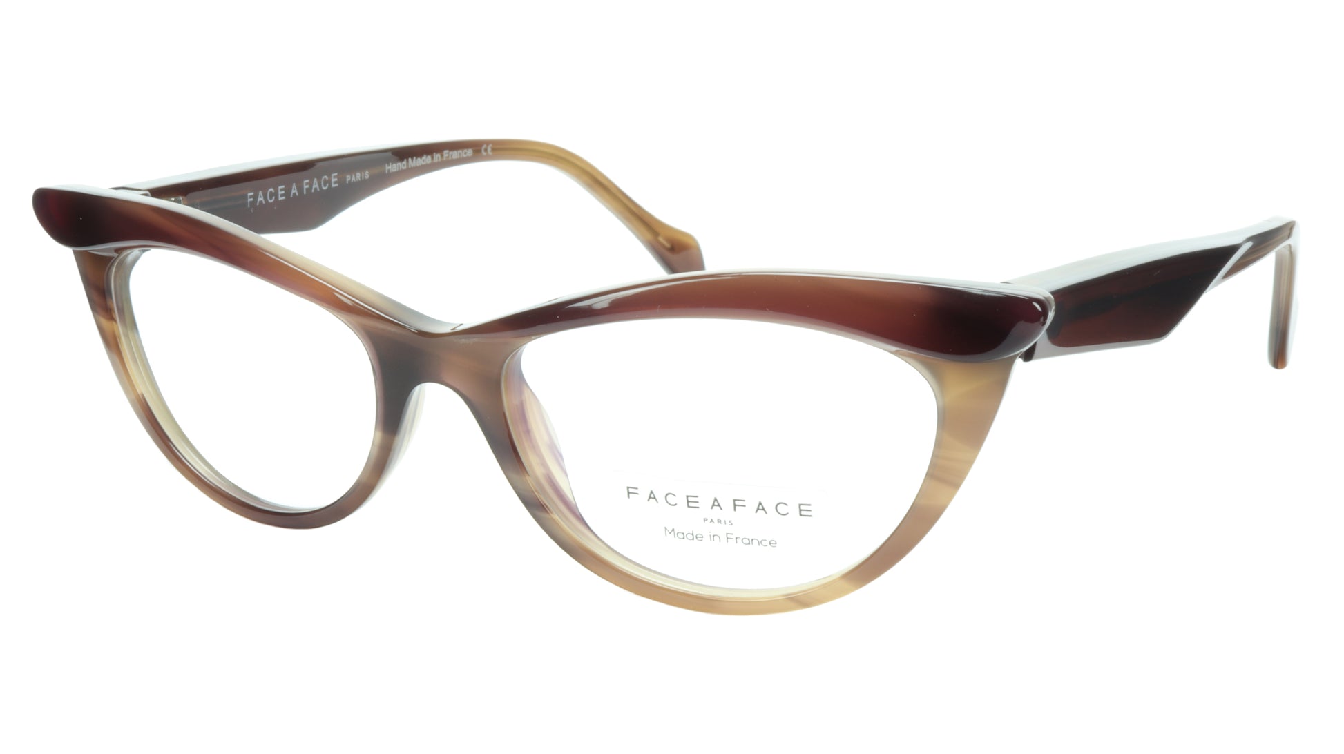 Face A Face Eyeglasses Frame Ebony 4 3159 Acetate Brown Cateye 50-16-135 31 - Frame Bay