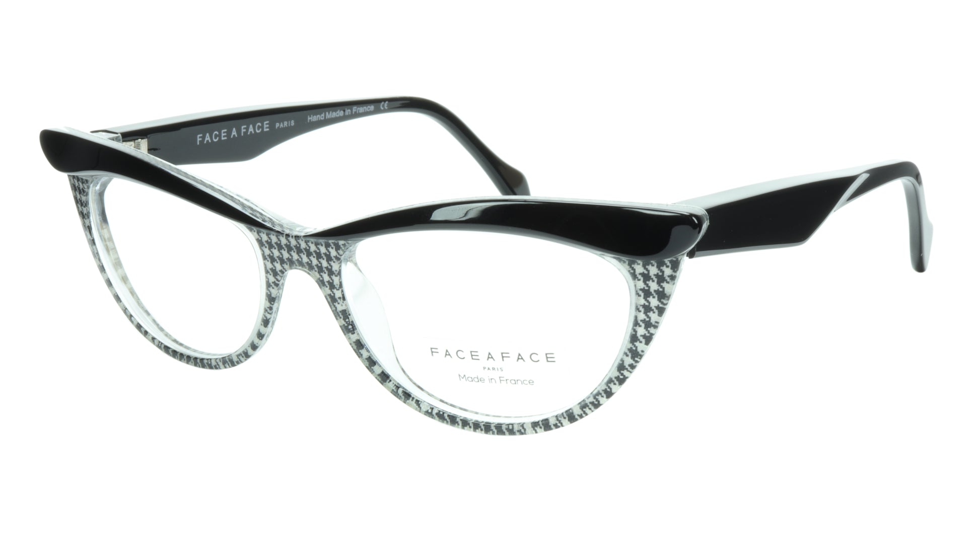 Face A Face Eyeglasses Frame Ebony 4 AT17 Acetate Black Crystal 50-16-135 31 - Frame Bay