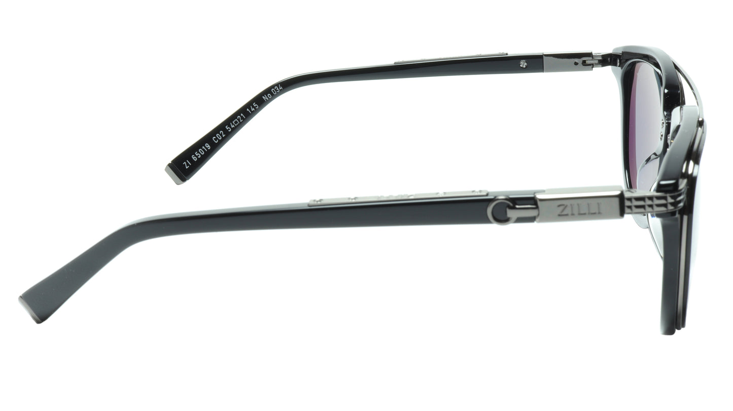 ZILLI Sunglasses Titanium Acetate Black Gunmetal Polarized France ZI 65019 C02 - Frame Bay