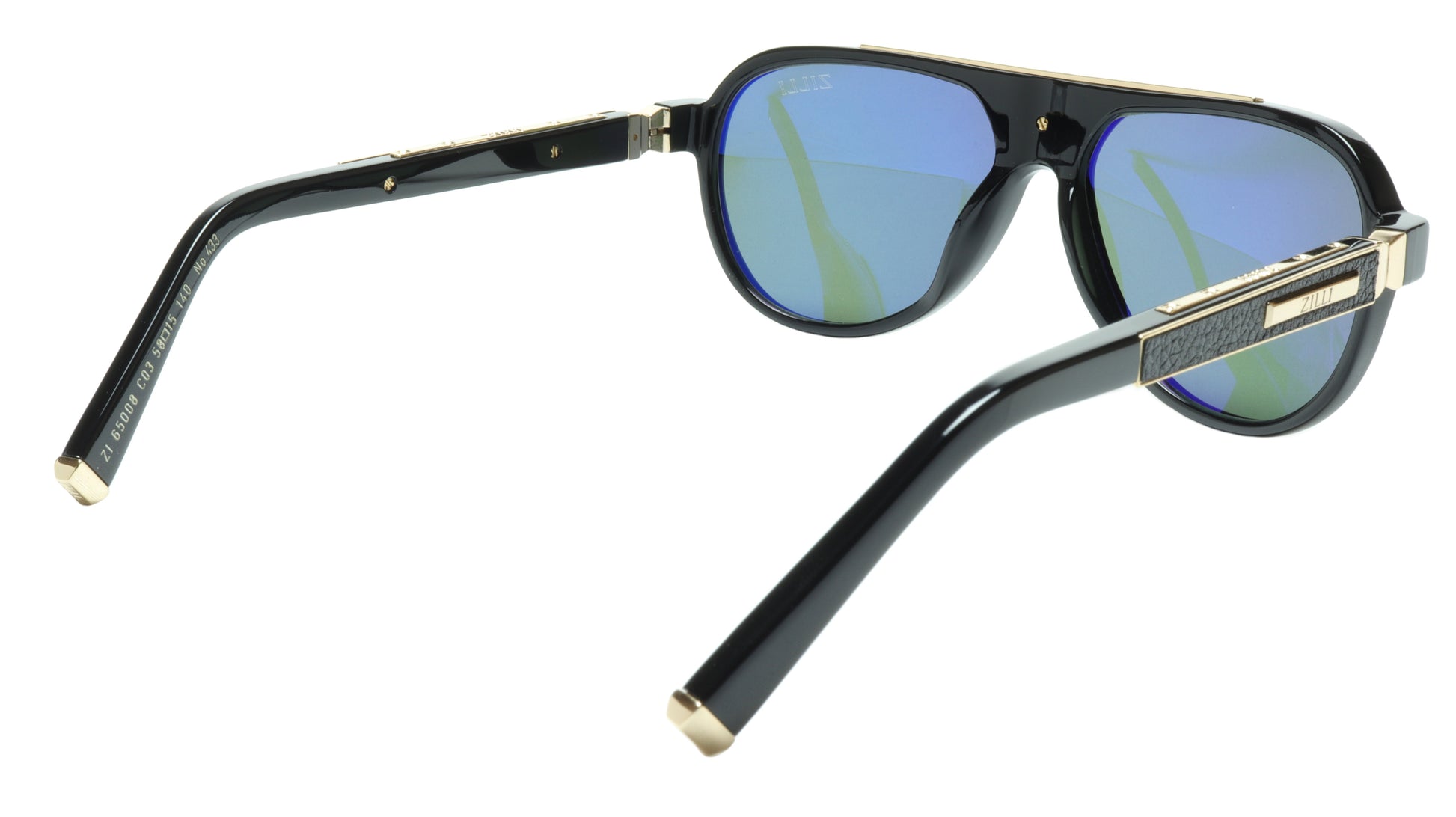 ZILLI Sunglasses Titanium Acetate Leather Gold Polarized France ZI 65008 C03 - Frame Bay