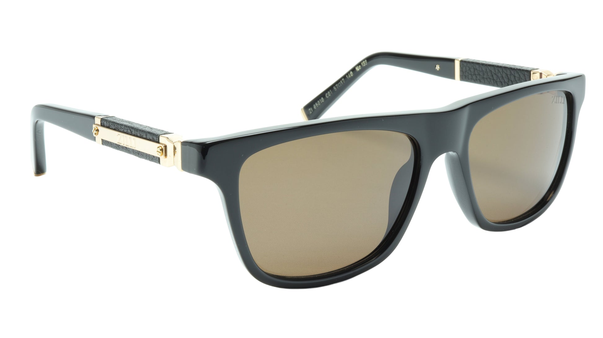 ZILLI Sunglasses Titanium Acetate Leather Gold Polarized France ZI 65010 C01 - Frame Bay
