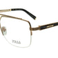 ZILLI Eyeglasses Frame Titanium Leather Acetate Gold France Made ZI 60024 C07 - Frame Bay
