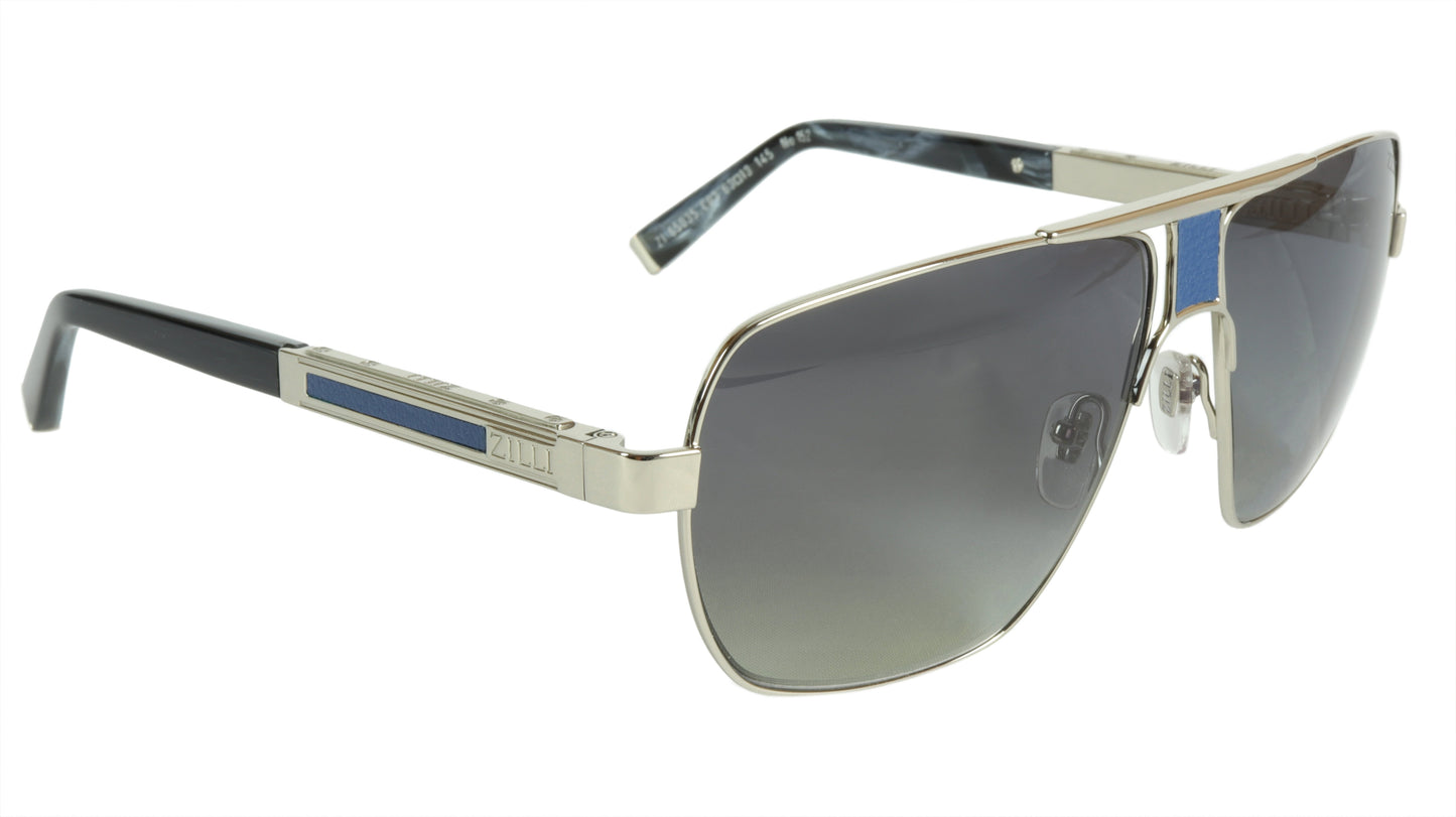 ZILLI Sunglasses Titanium Acetate Leather Polarized France Handmade ZI 65035 C03 - Frame Bay