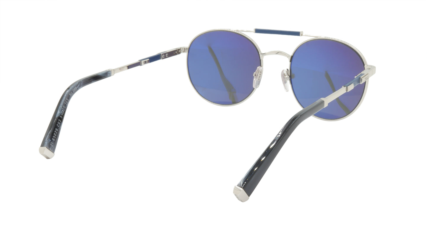 ZILLI Sunglasses Titanium Acetate Leather Polarized France Handmade ZI 65029 C03