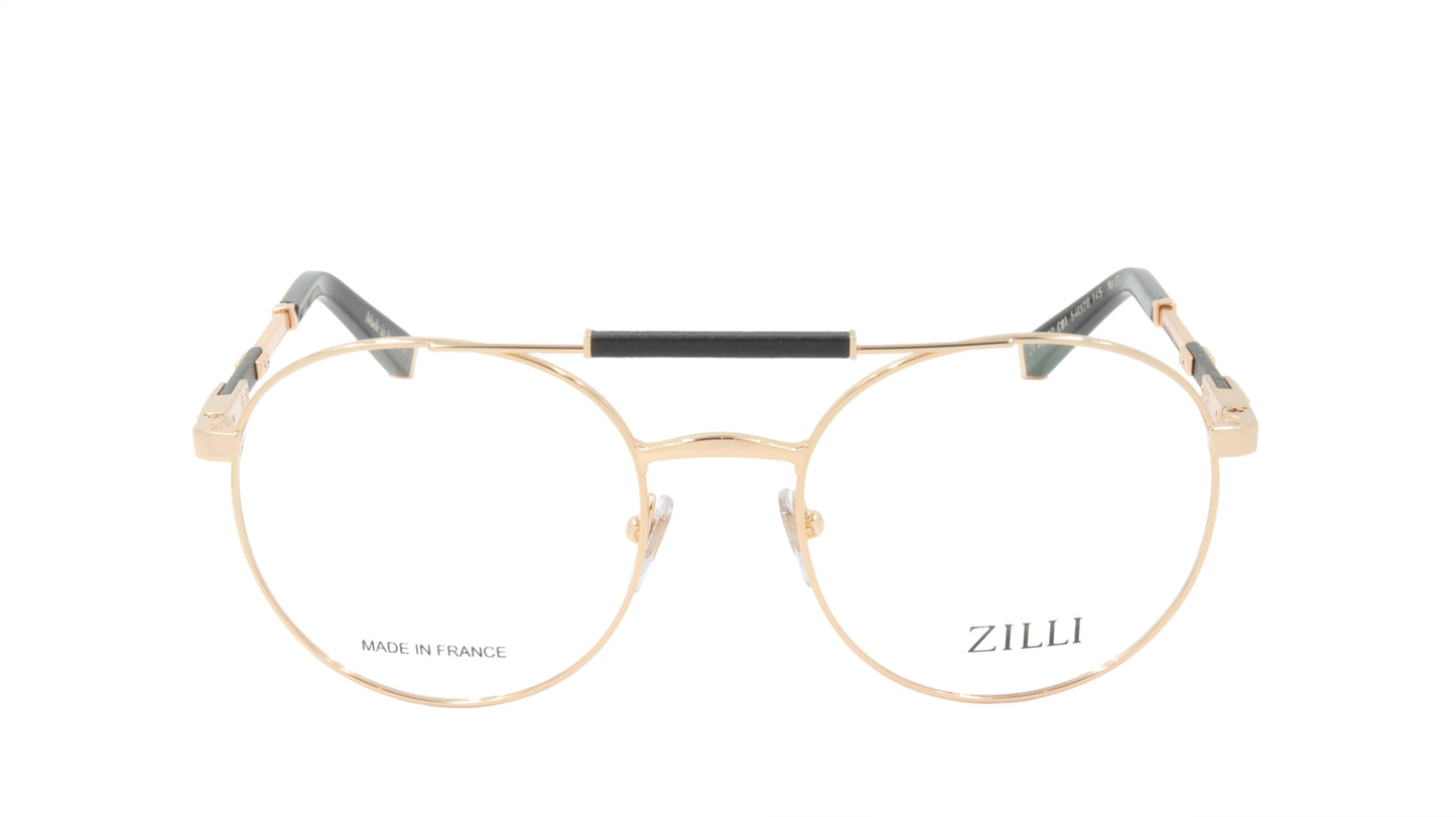 ZILLI Eyeglasses Frame Titanium Acetate Leather France Made ZI 60037 C01