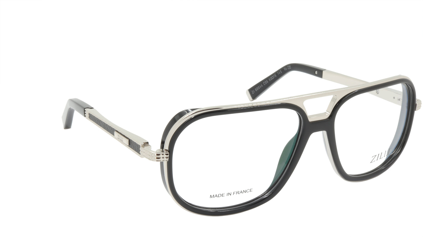 ZILLI Eyeglasses Frame Titanium Acetate Leather France Made ZI 60044 C06
