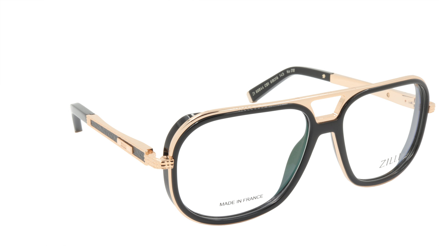ZILLI Eyeglasses Frame Titanium Acetate Leather France Made ZI 60044 C01
