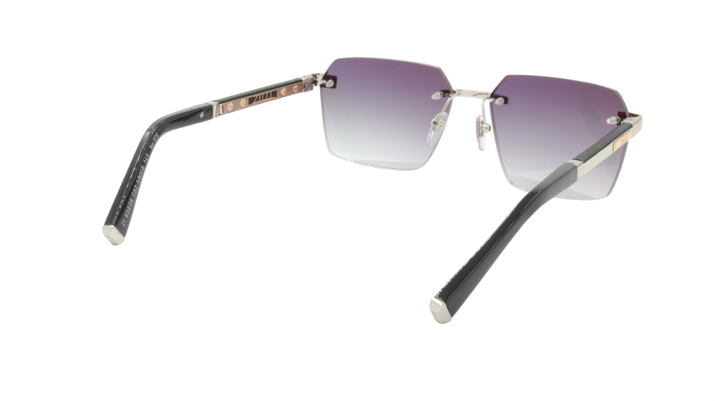 ZILLI Sunglasses Titanium Acetate Leather Gradient France Handmade ZI 65039 C02