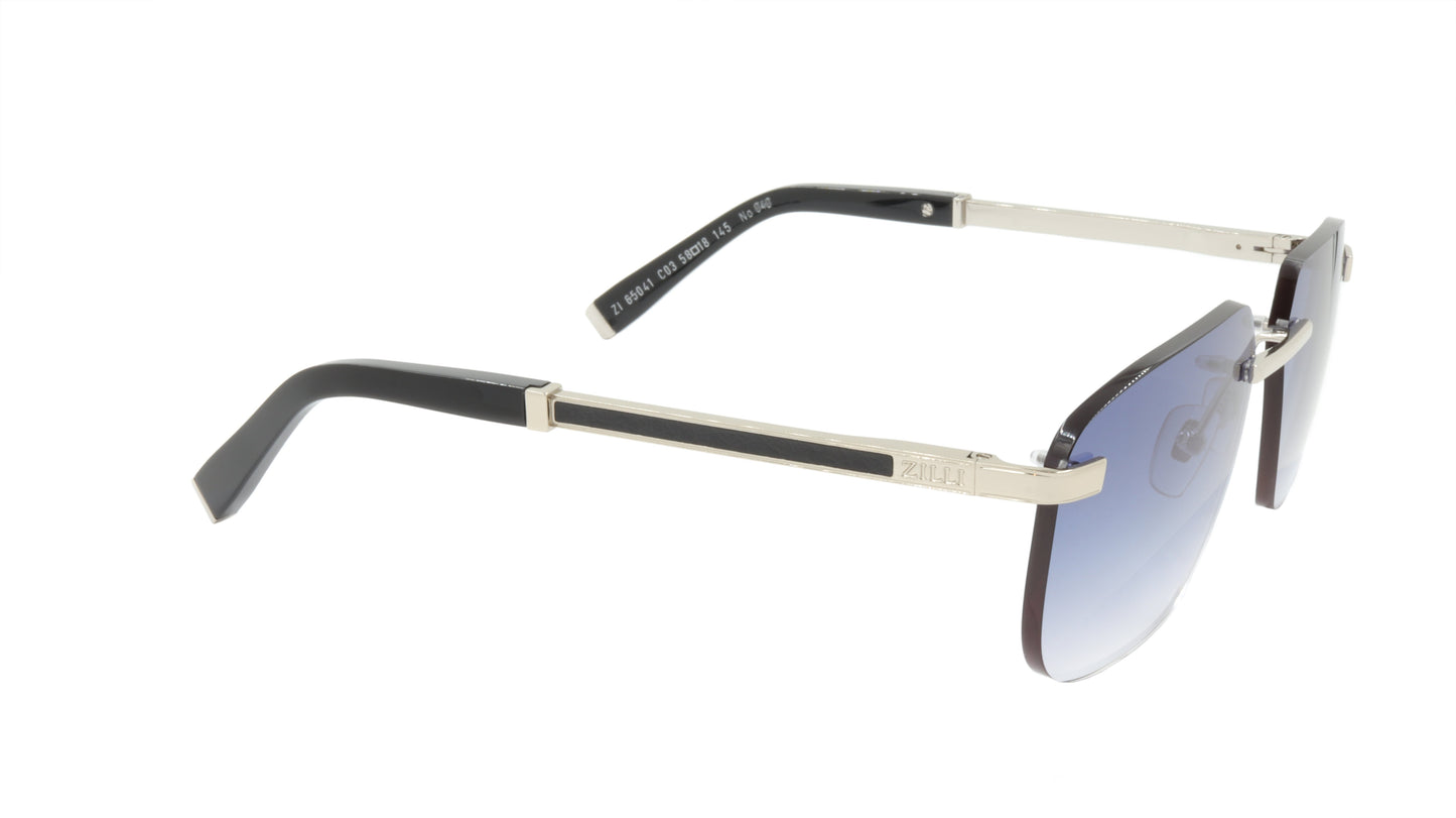 ZILLI Sunglasses Titanium Acetate Leather Gradient France Handmade ZI 65041 C03