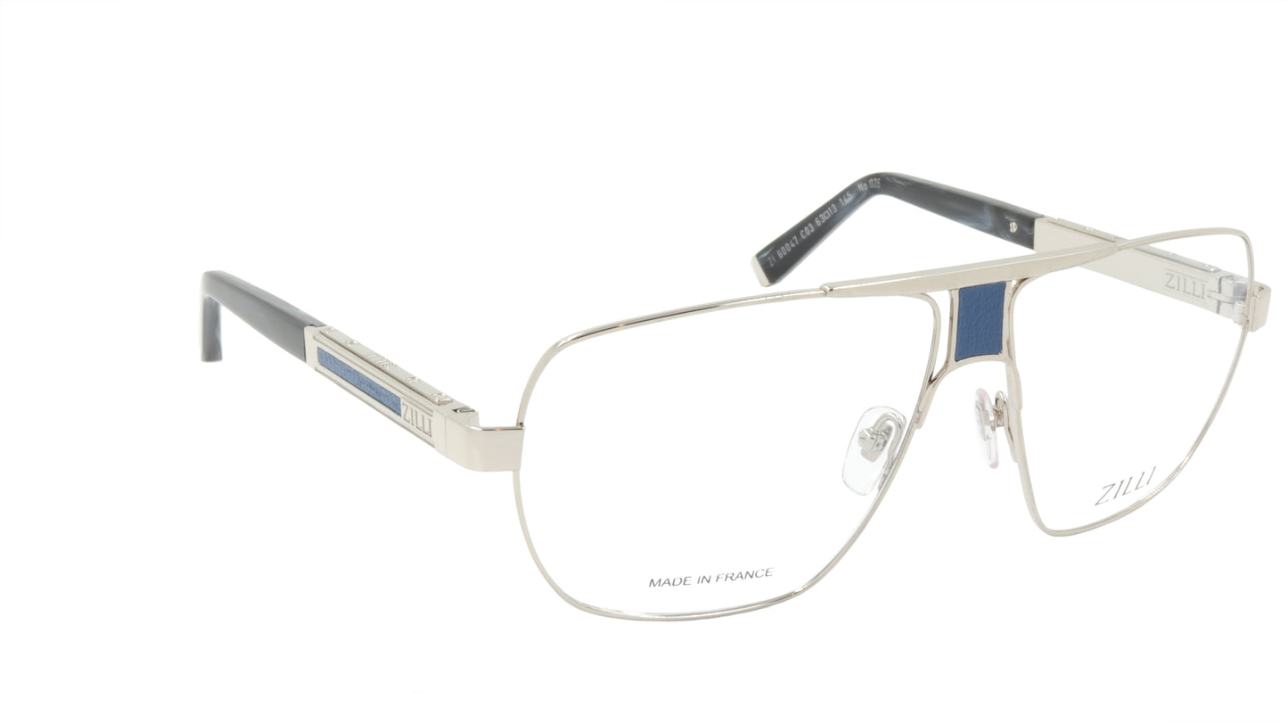 ZILLI Eyeglasses Frame Titanium Acetate Leather France Made ZI 60047 C03