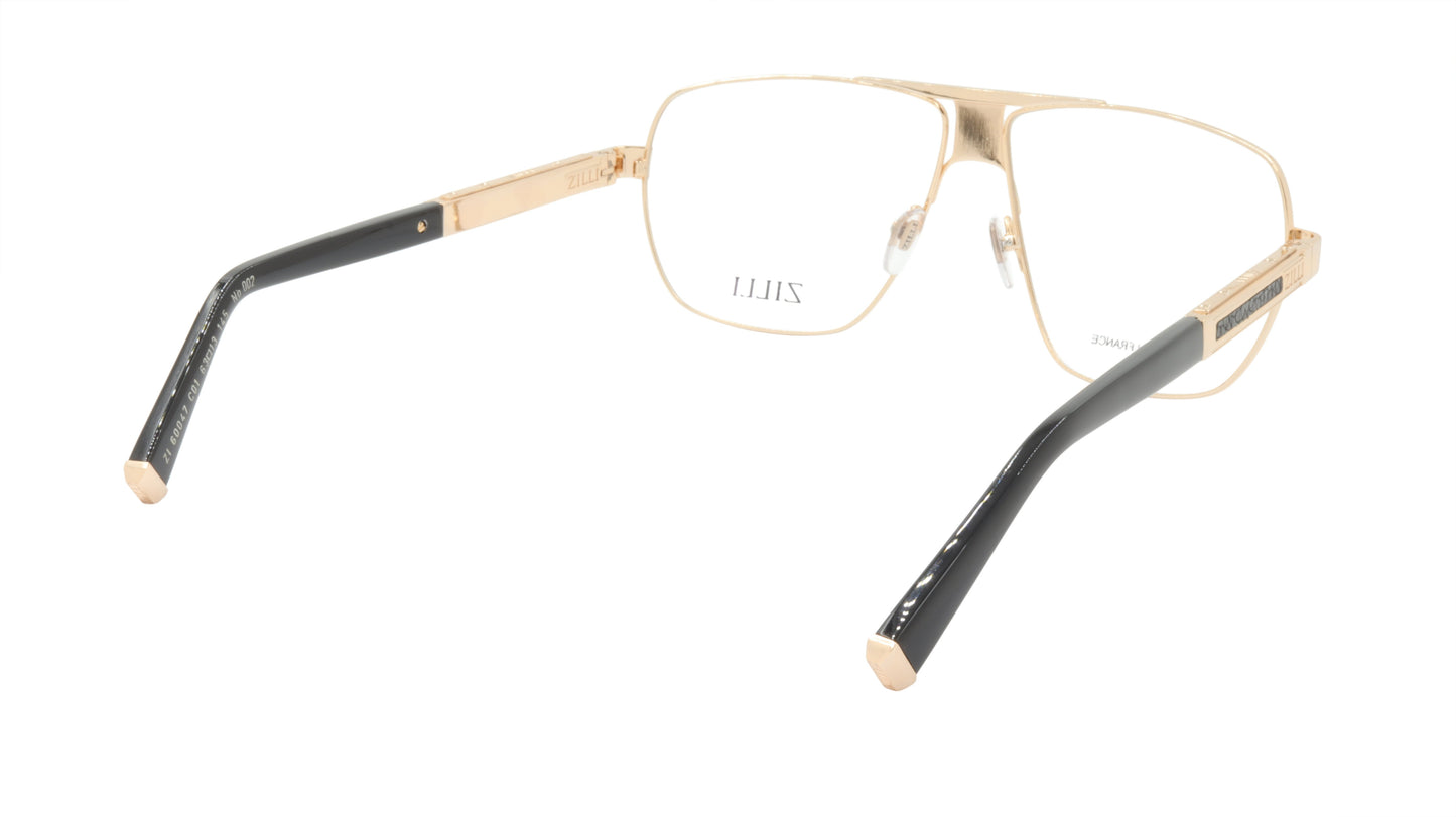 ZILLI Eyeglasses Frame Titanium Acetate Leather France Made ZI 60047 C01