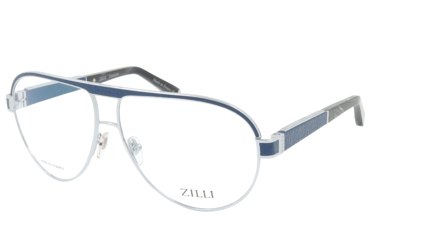 ZILLI Eyeglasses Frame Titanium Acetate Leather France Made ZI 60045 C03