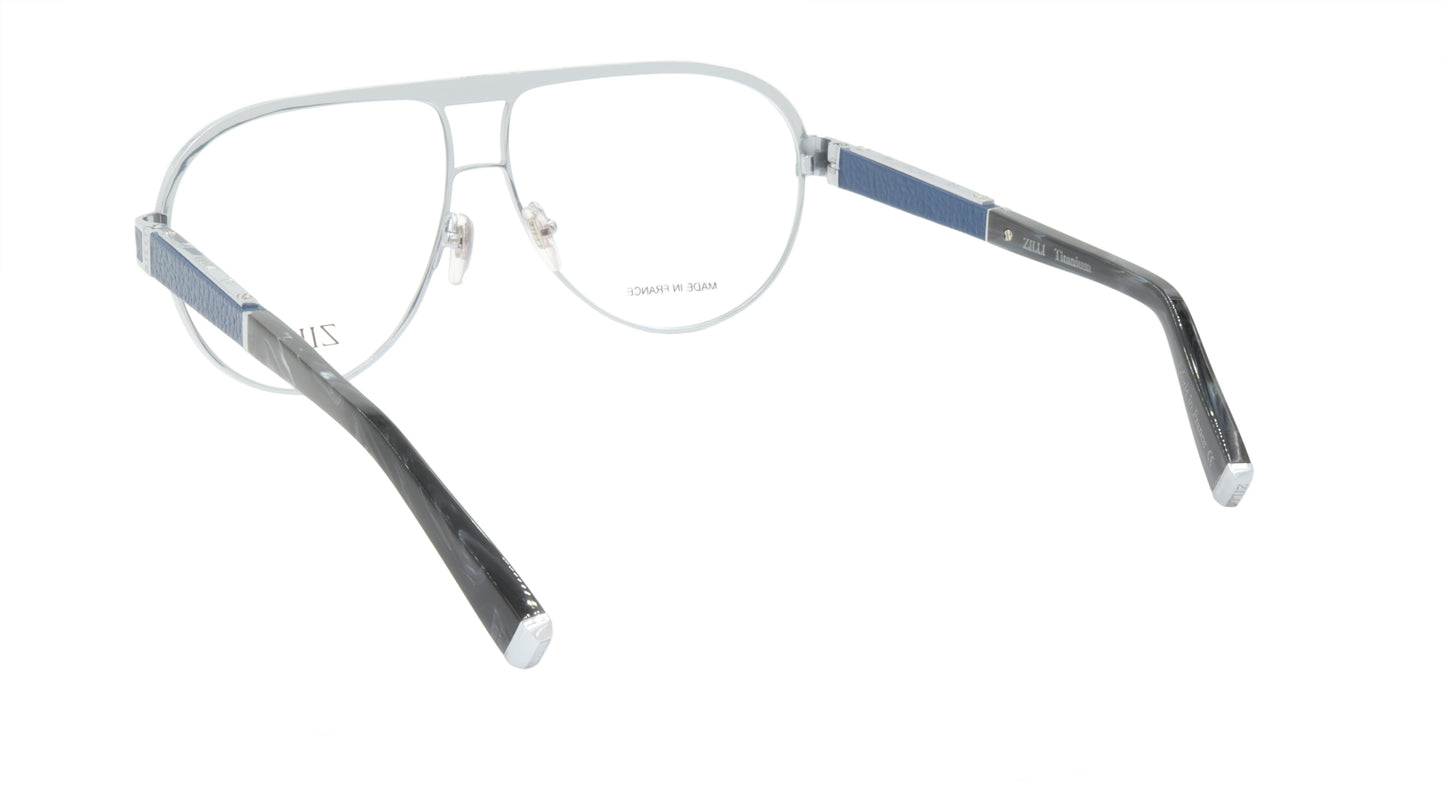 ZILLI Eyeglasses Frame Titanium Acetate Leather France Made ZI 60045 C03