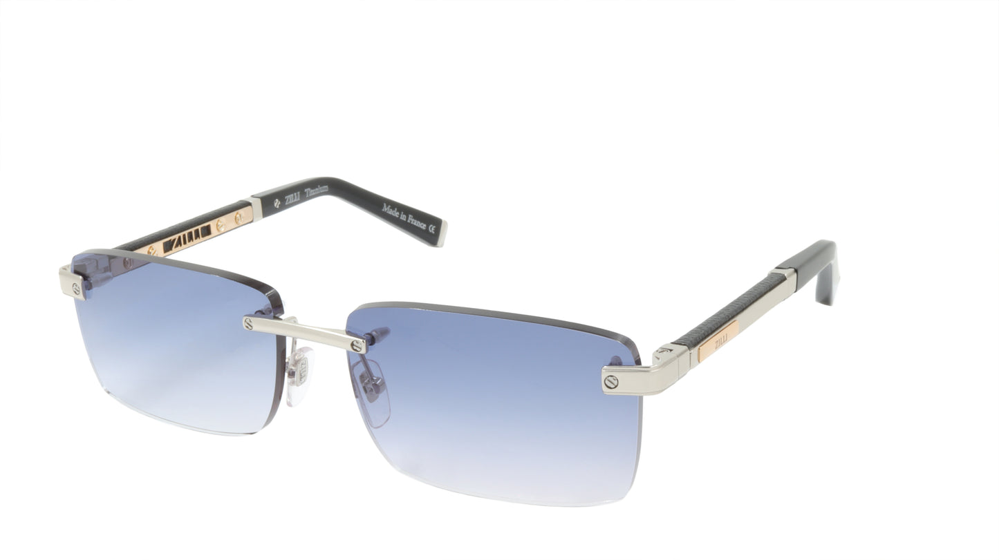 ZILLI Sunglasses Titanium Acetate Leather Gradient France Handmade ZI 65038 C02