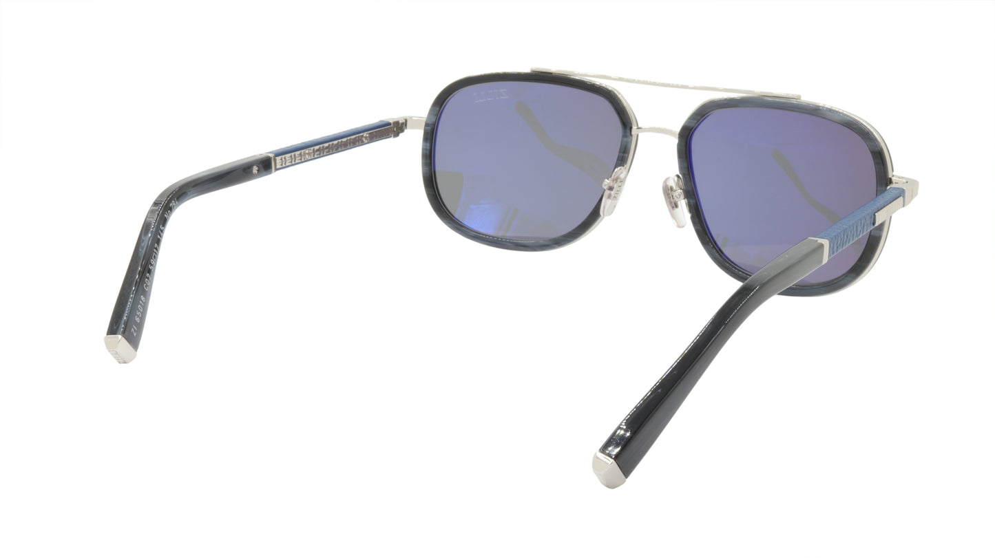 ZILLI Sunglasses Titanium Acetate Leather Polarized France Handmade ZI 65018 C02