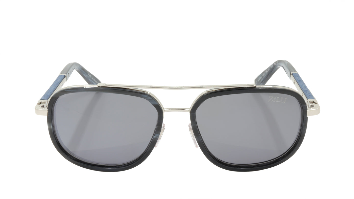 ZILLI Sunglasses Titanium Acetate Leather Polarized France Handmade ZI 65018 C02