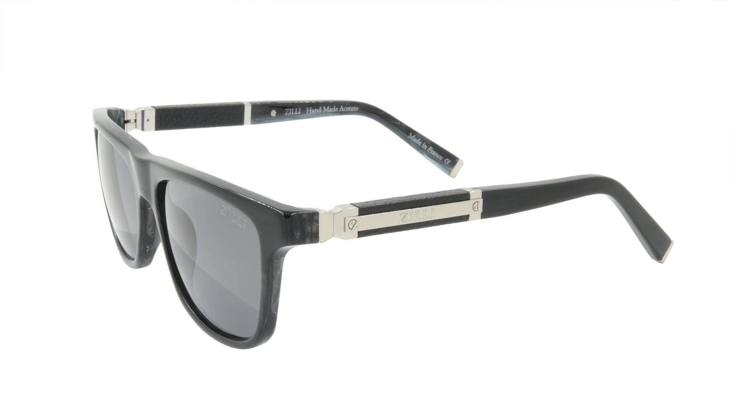 ZILLI Sunglasses Titanium Acetate Leather Polarized France Handmade ZI 65010 C02