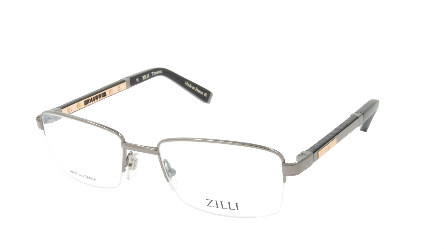 ZILLI Eyeglasses Frame Titanium Acetate Leather France Made ZI 60014 C03