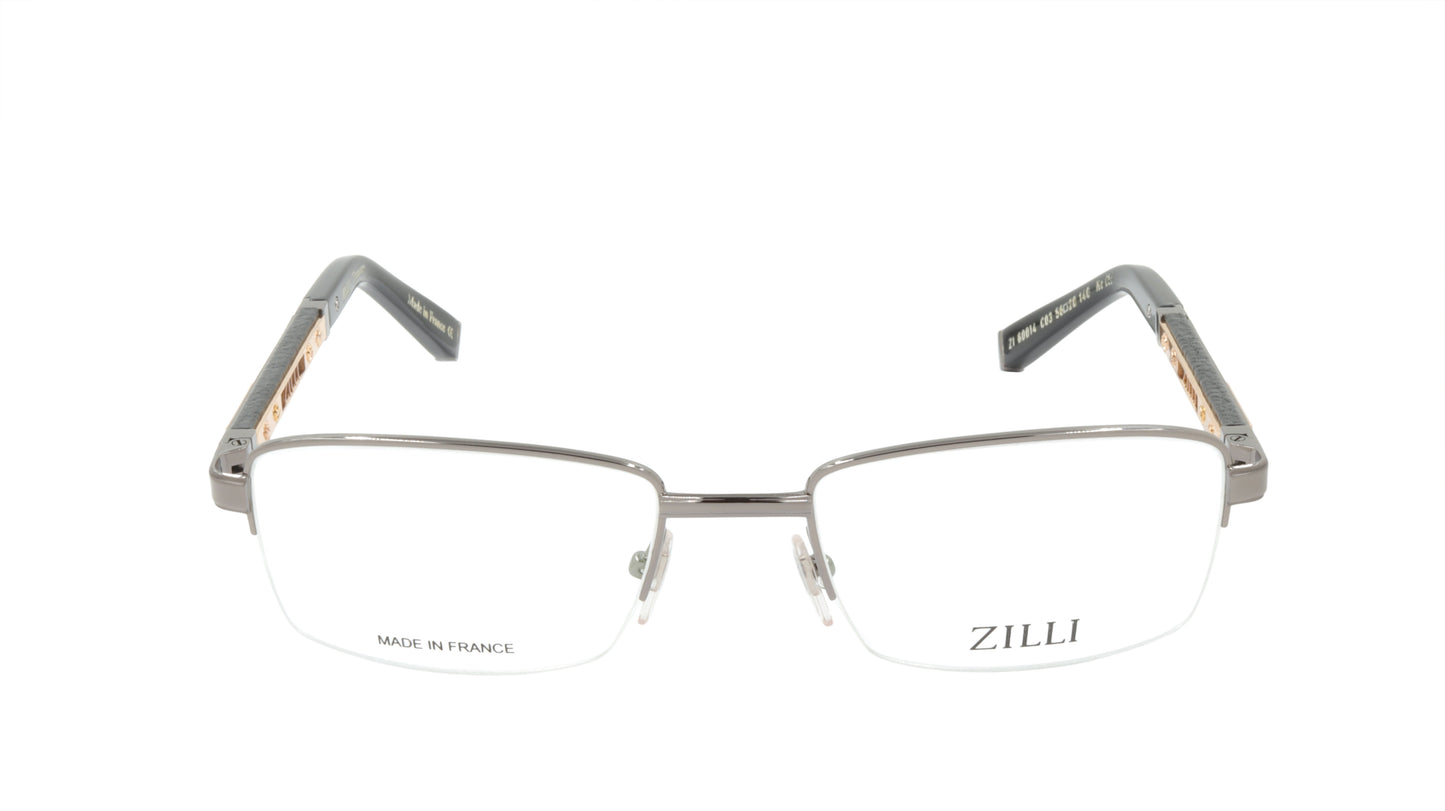 ZILLI Eyeglasses Frame Titanium Acetate Leather France Made ZI 60014 C03