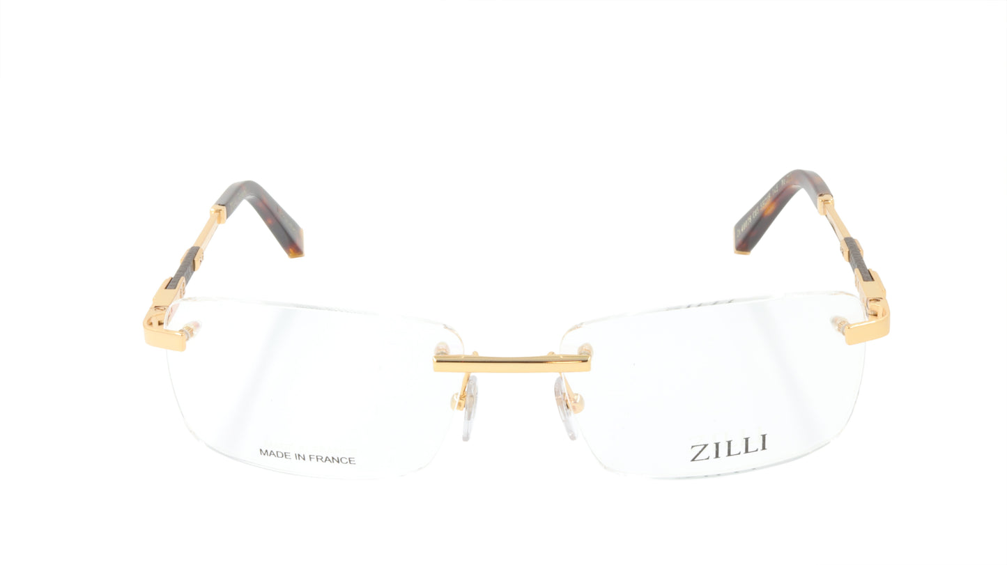 ZILLI Eyeglasses Frame Titanium Acetate Leather France Made ZI 60028 C05