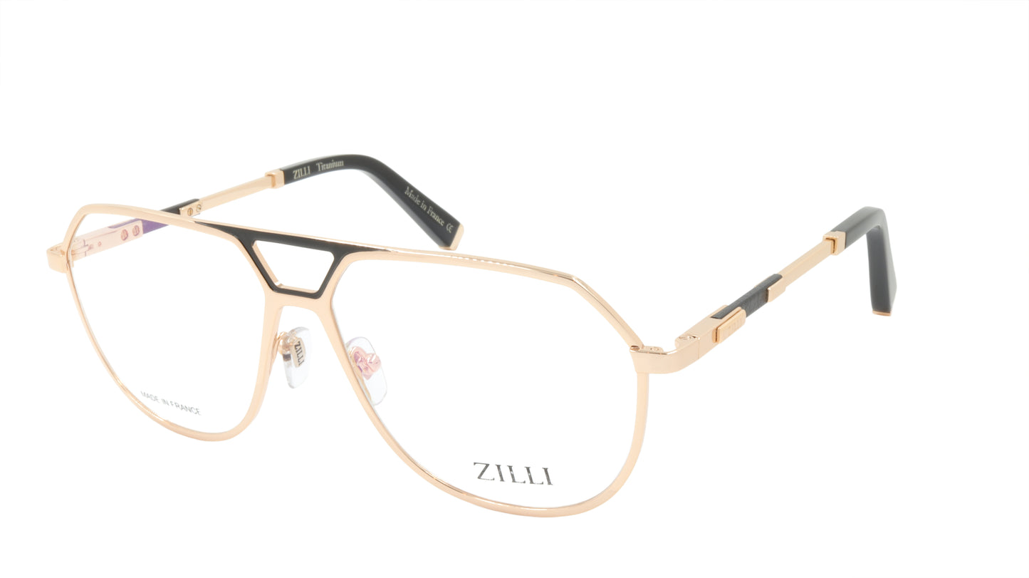 ZILLI Eyeglasses Frame Titanium Acetate Leather France Made ZI 60030 C07