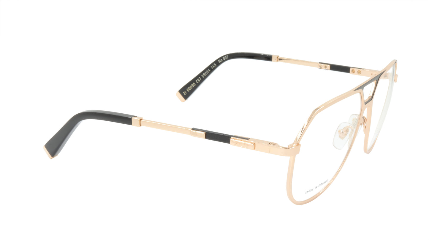 ZILLI Eyeglasses Frame Titanium Acetate Leather France Made ZI 60030 C07