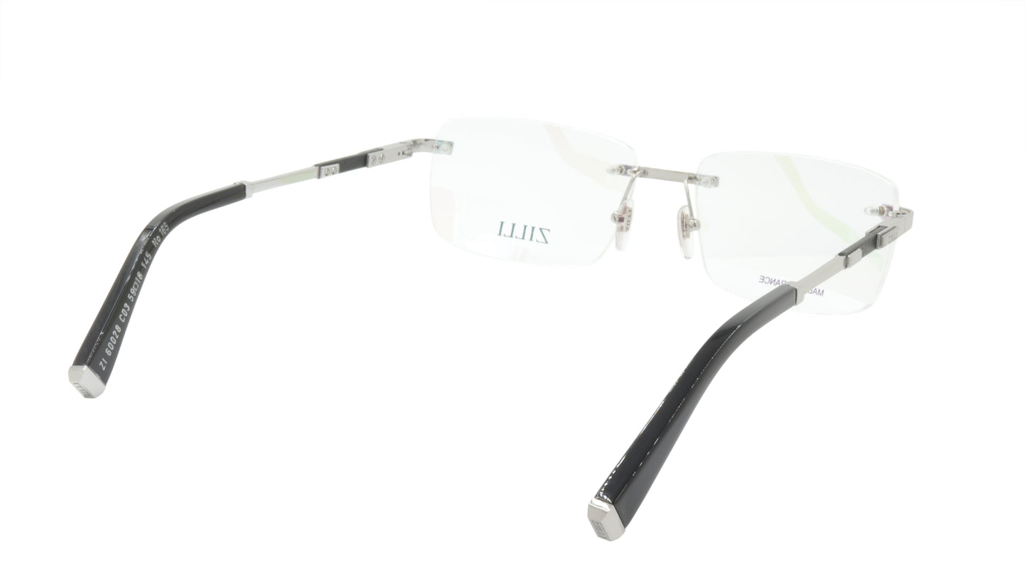 ZILLI Eyewear Rimless with Silver and Leather ZI 60028 C03