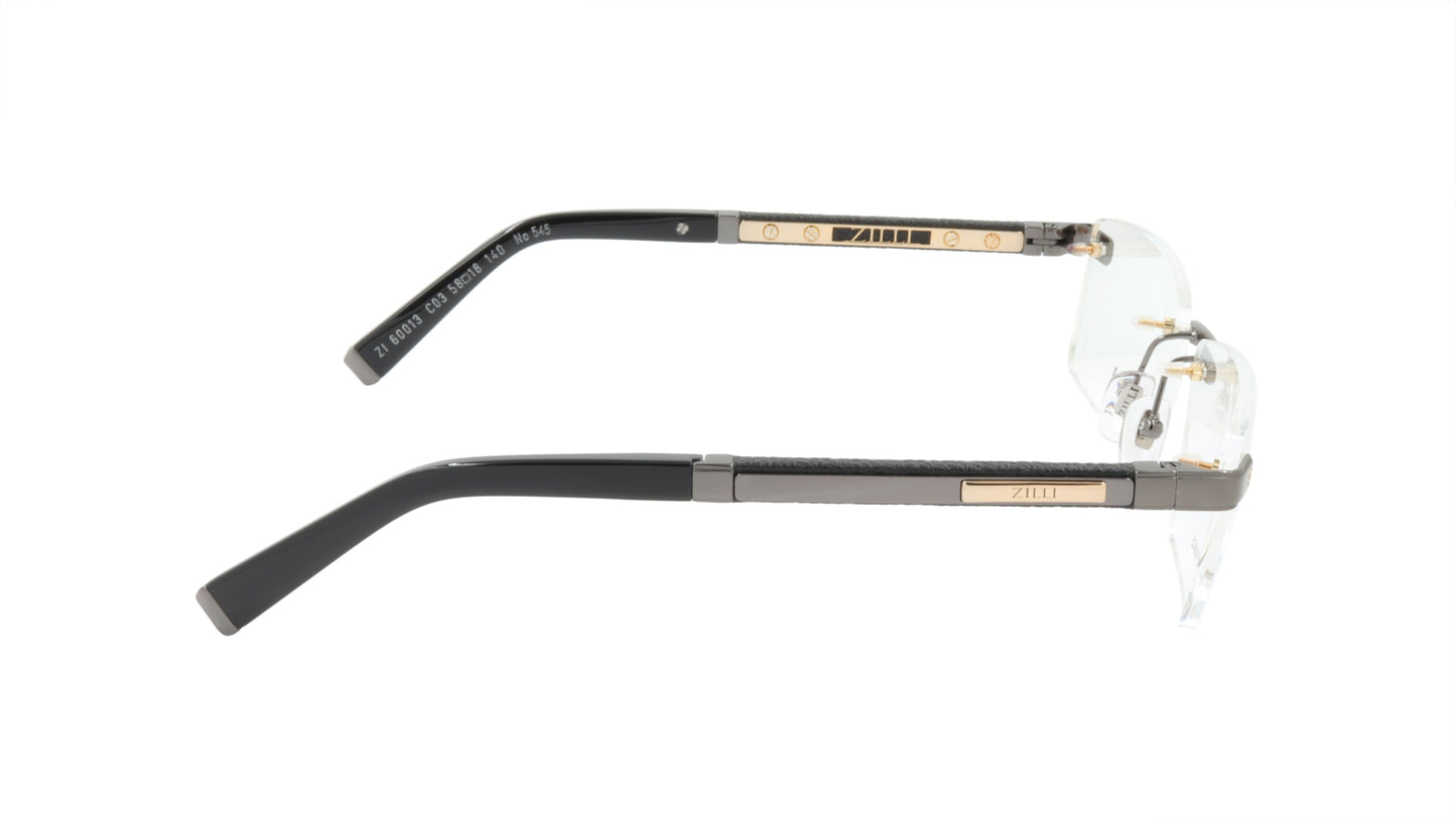 ZILLI Eyeglasses Frame Titanium Acetate Leather France Made ZI 60013 C03