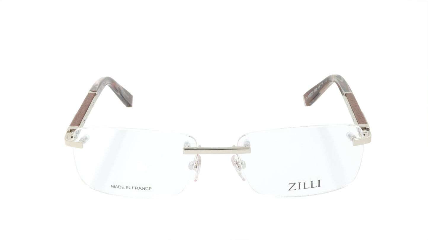 ZILLI Eyeglasses Frame Titanium Acetate Leather France Made ZI 60031 C06