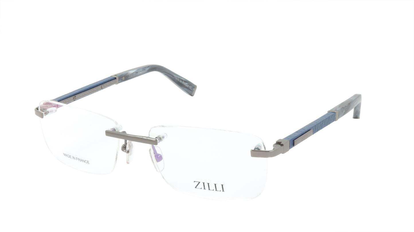 ZILLI Eyeglasses Frame Titanium Acetate Leather France Made ZI 60031 C07
