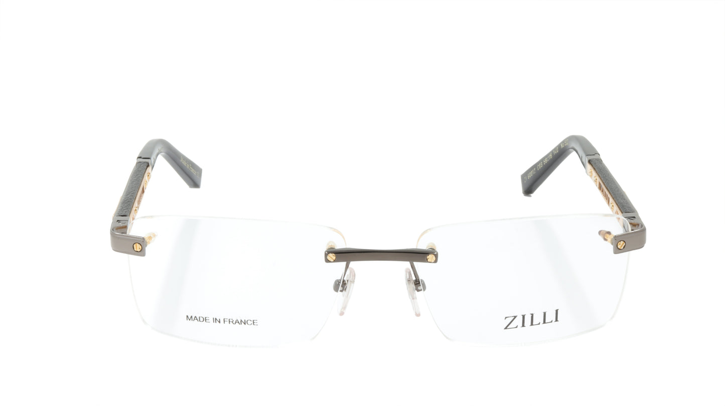 ZILLI Eyeglasses Frame Titanium Acetate Leather France Made ZI 60012 C03