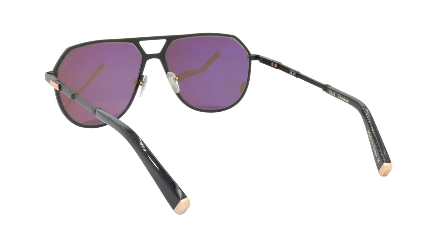 ZILLI Sunglasses Titanium Acetate Leather Polarized France Handmade ZI 65023 C06