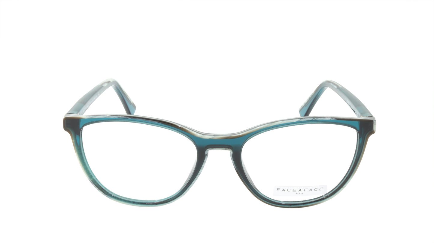 Face A Face Eyeglasses Frame TEORY 2 Col. 2045 Acetate Translucent Duck Blue