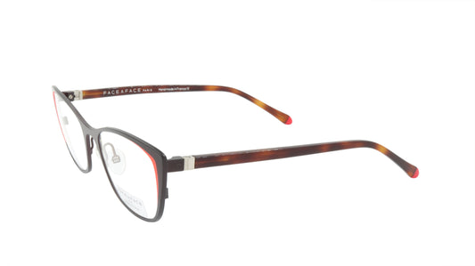 Face A Face Eyewear in a Soft Cateye Shape in Dark Aubergine with a Hint of Red