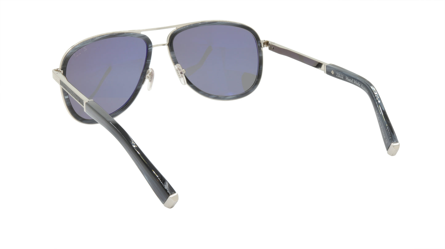 ZILLI Sunglasses Titanium Acetate Leather Polarized France Handmade ZI 65017 C03