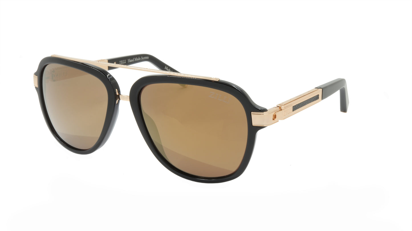 ZILLI Sunglasses Titanium Acetate Leather Polarized France Handmade ZI 65006 C06