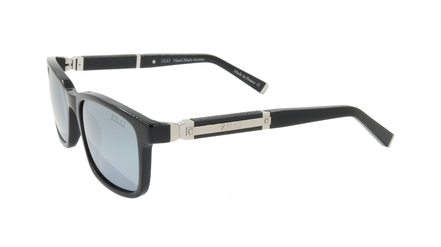 ZILLI Sunglasses Titanium Acetate Leather Polarized France Handmade ZI 65011 C04