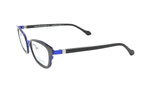 Face A Face Eyeglasses Frame IMANE 1 Col. 9620 Acetate Metal Flashy Blue Black