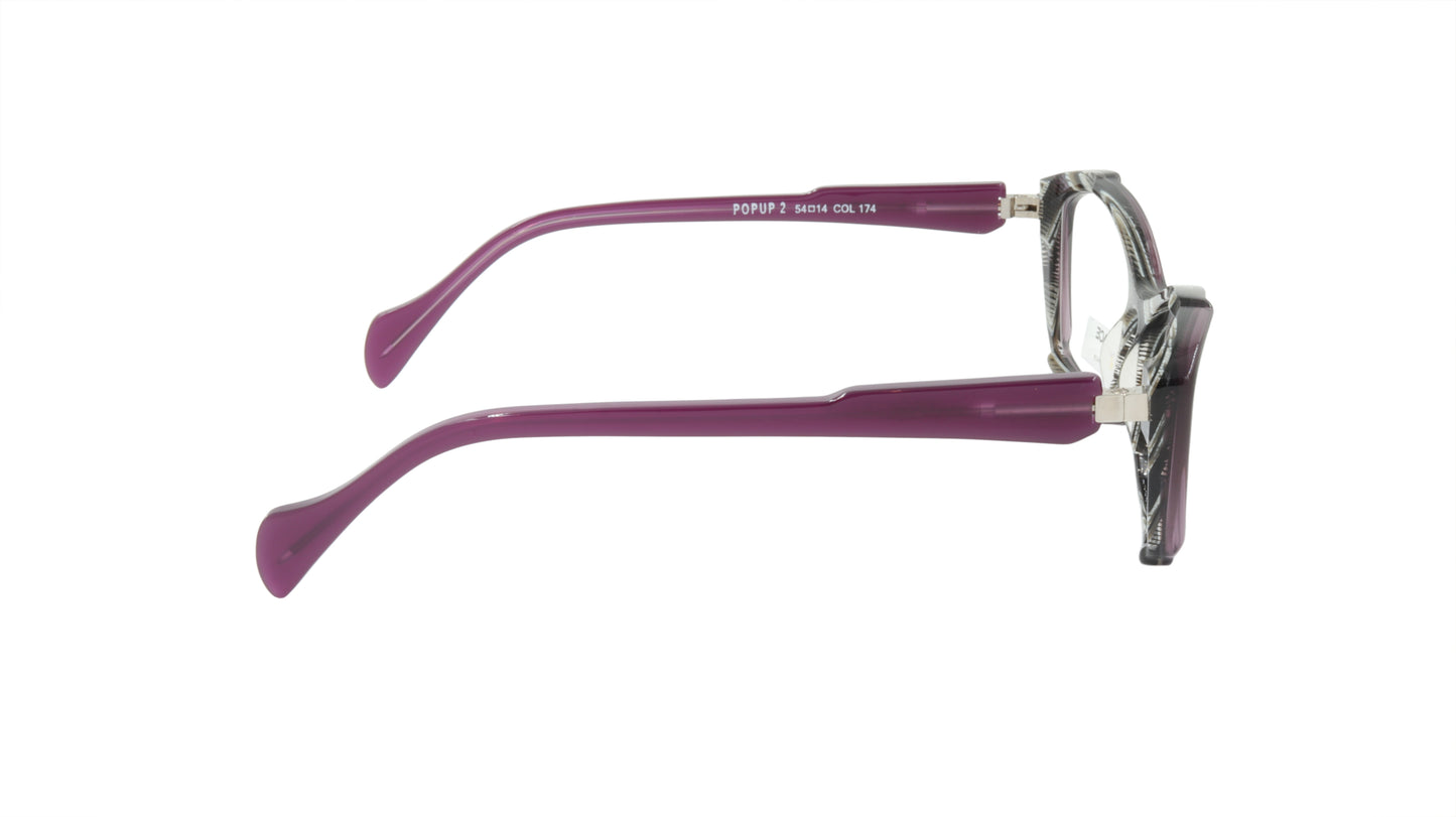 Face A Face Eyewear in Lace Purple and Cable Horn Cateye Shape