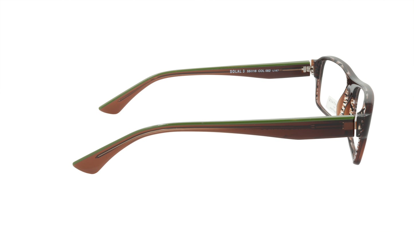 Face A Face Eyeglasses Frame SOLAL 3 Col. 092 Acetate Chestnut Brown Army Green